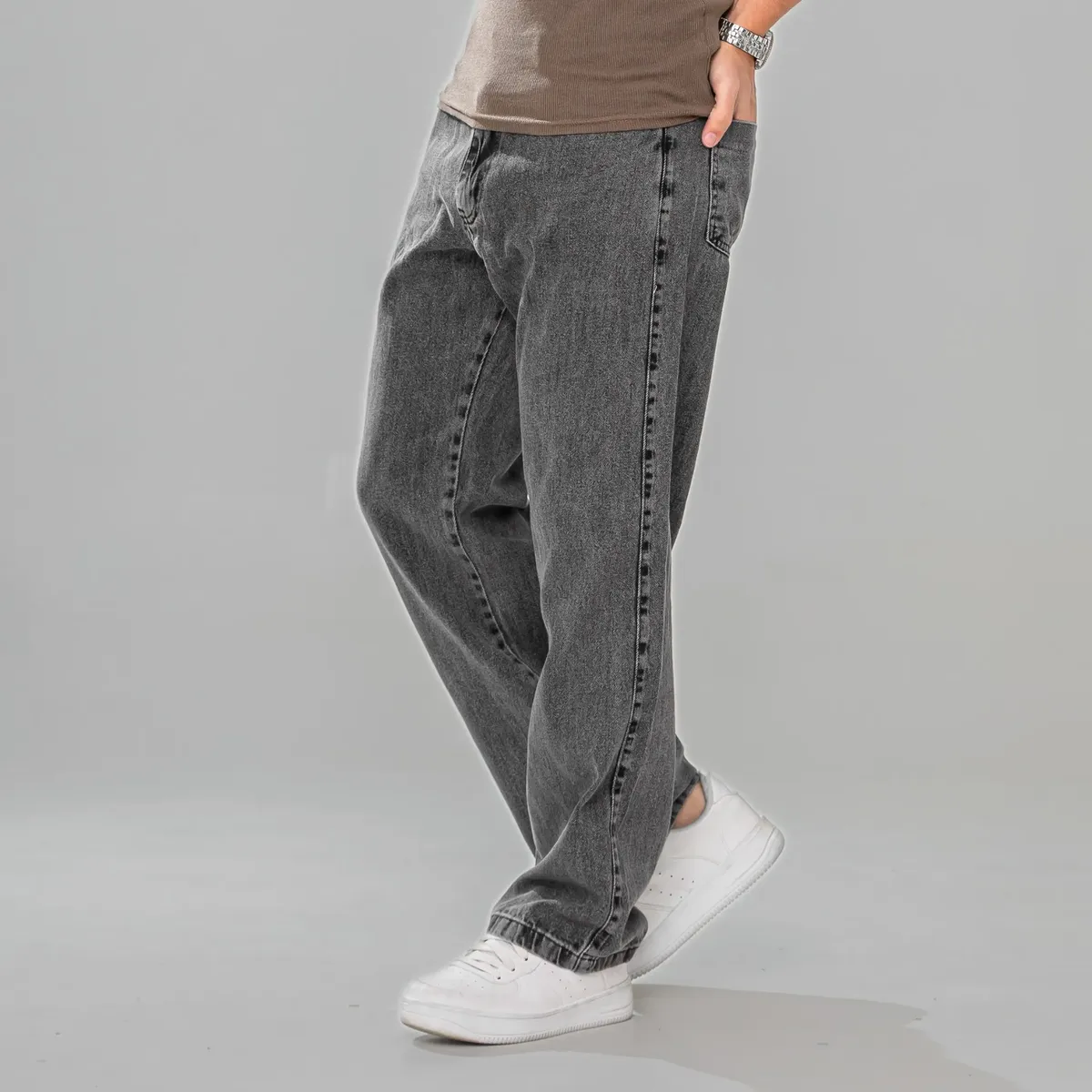 Calça Balão Jeans Masculina Marmorizada Streetwear 2